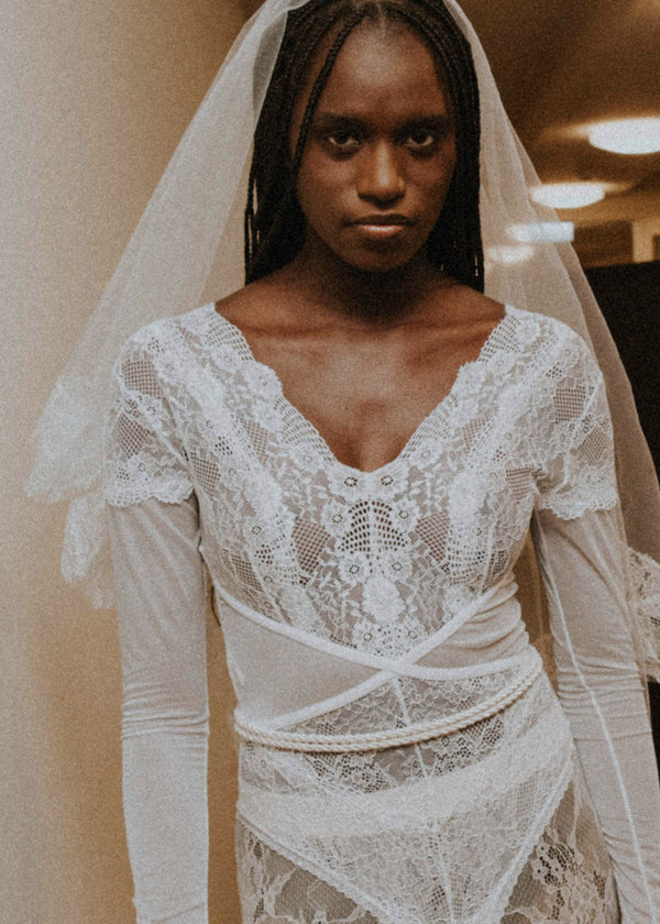 Langarm-Spitzen-Body - Natalia