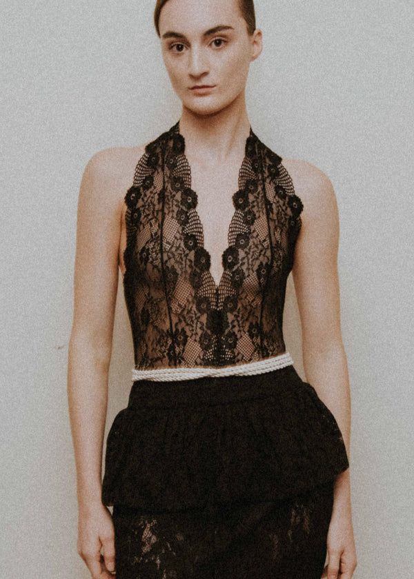 Spitzenrock mit Schößchen - Noémie